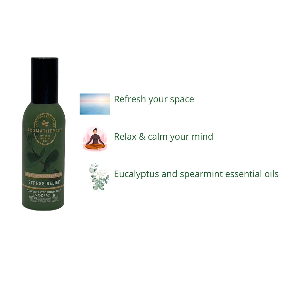 3 Bath & Body Works Stress Relief Eucalyptus Spearmint Concentrated Room Spray - Picture 3 of 3
